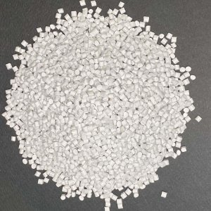 Reprocessed white abs granules